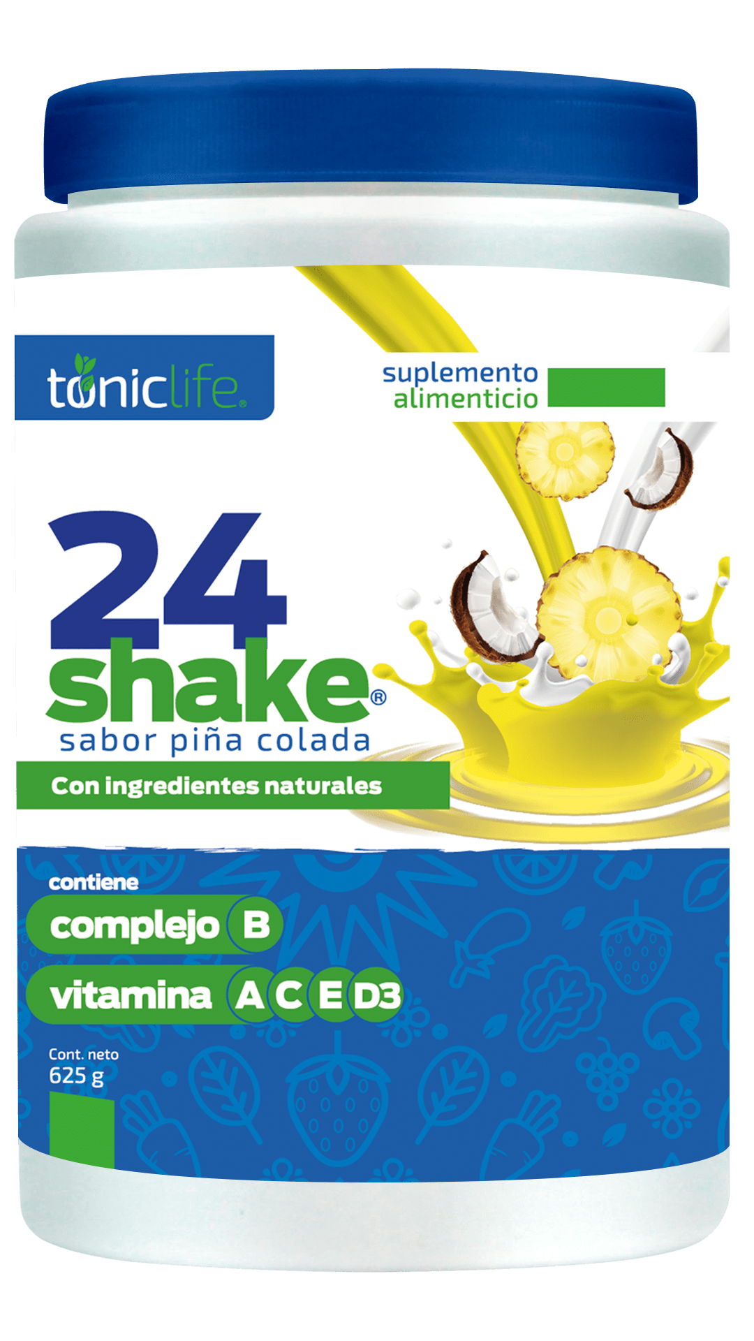 24 Shake 625 gr sabor Piña Colada