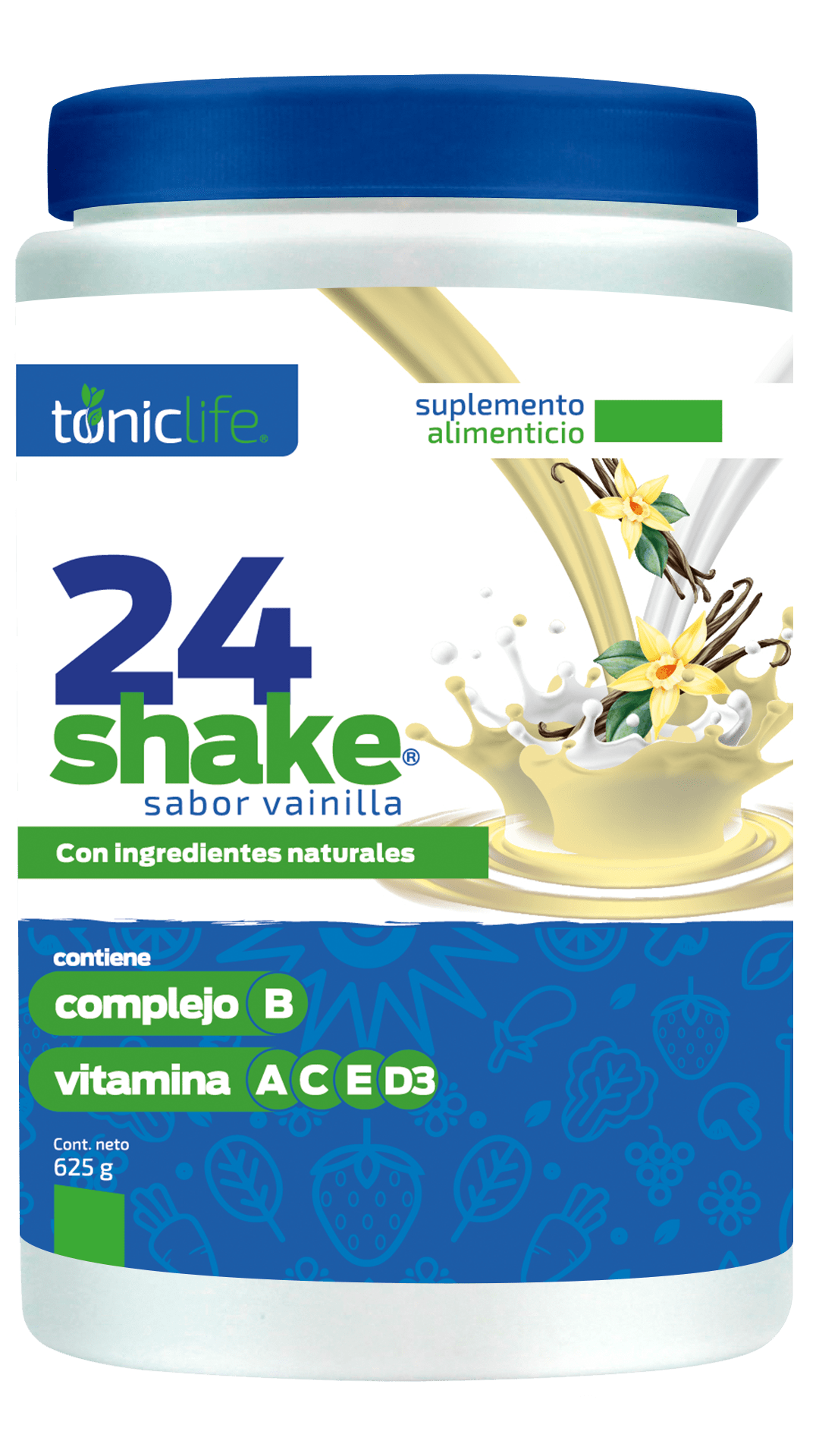 24 Shake 625 gr sabor Vainilla